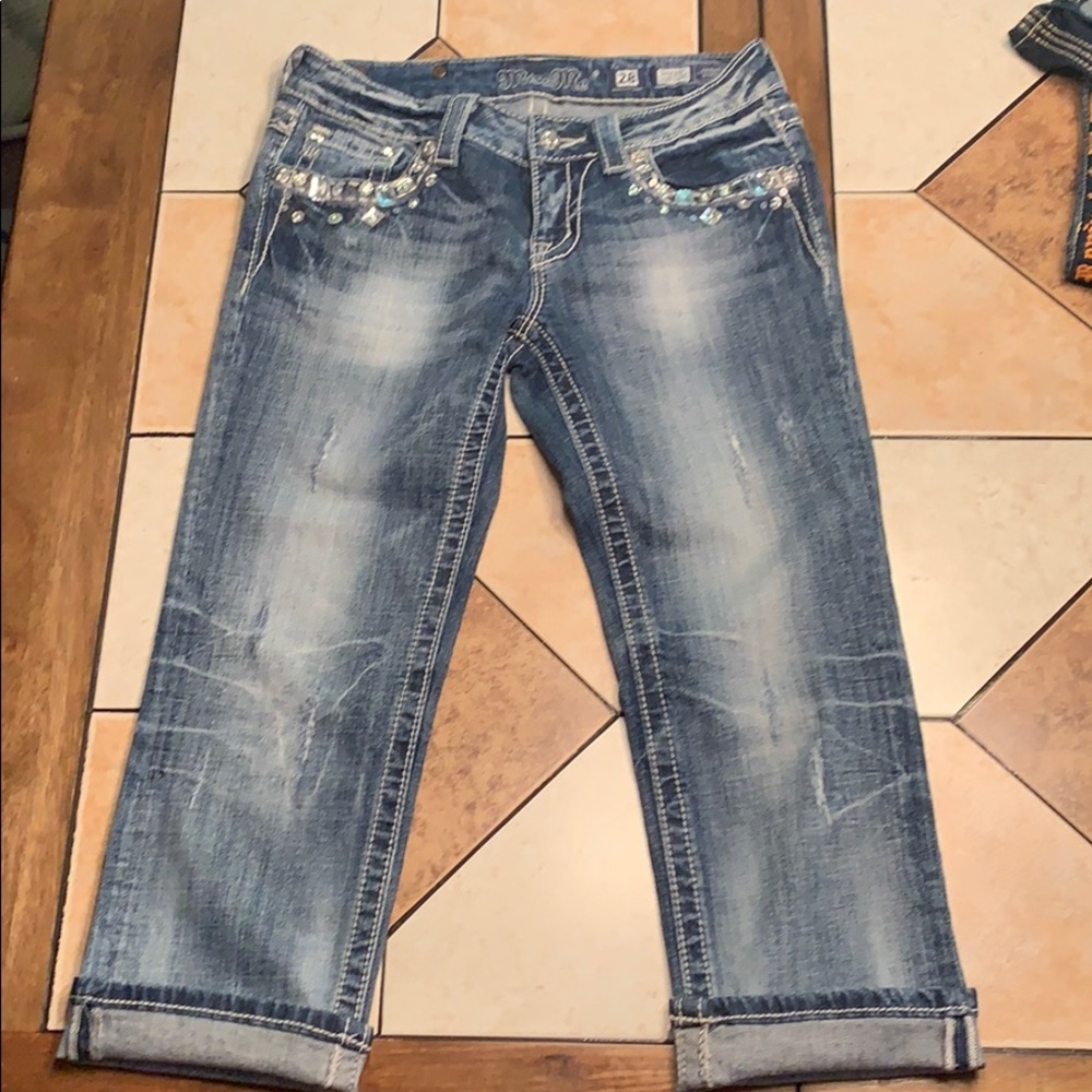 Miss Me Cuff Capris Glitz low rise 28” from Buckle